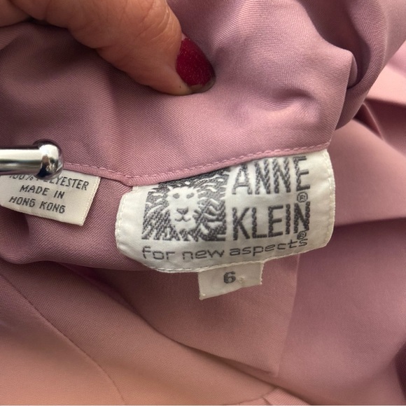 Womens Vintage 1980s Anne Klein Polyester Bow Tie Blouse Size 6 Mauve - Picture 6 of 6